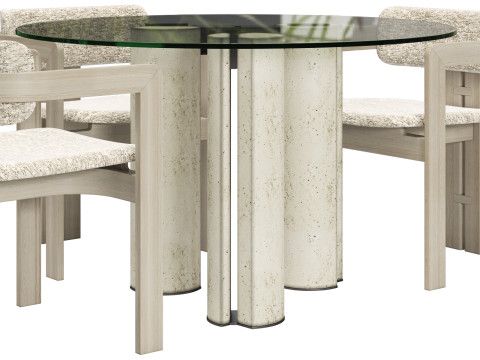 Gallotti and radice simpodio dining set 5 d120 3D मॉडल