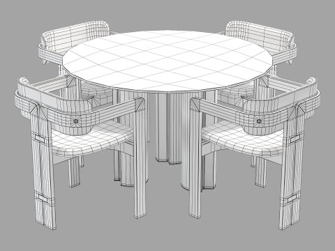 Gallotti and radice simpodio dining set 5 d120 3D Model