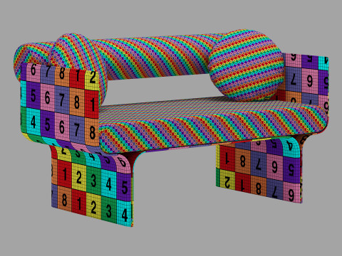 Gallotti and radice stami loveseat 3D Model