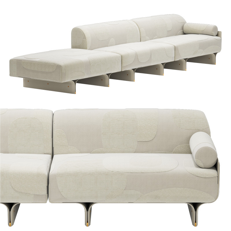 Gallotti and radice stami sofa plus composition 1 3D Model .c4d .max .obj .3ds .fbx .stl .blend 