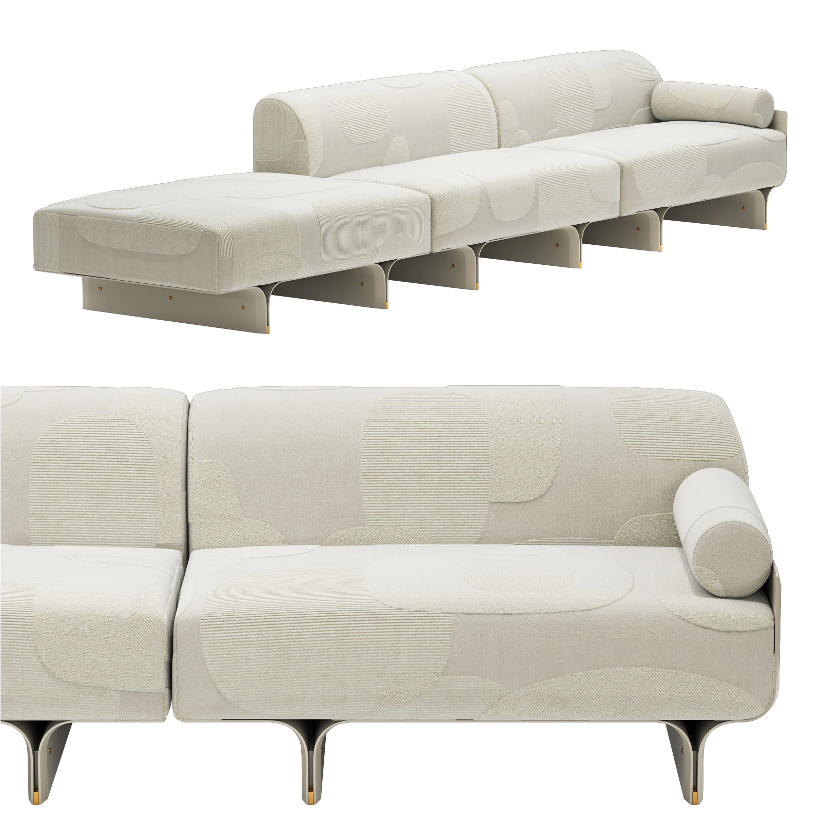 Gallotti and radice stami sofa plus composition 1 3D Model .c4d .max .obj .3ds .fbx .stl .blend 