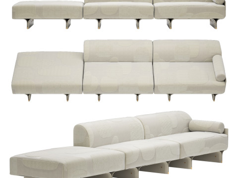 Gallotti and radice stami sofa plus composition 1 3D Model