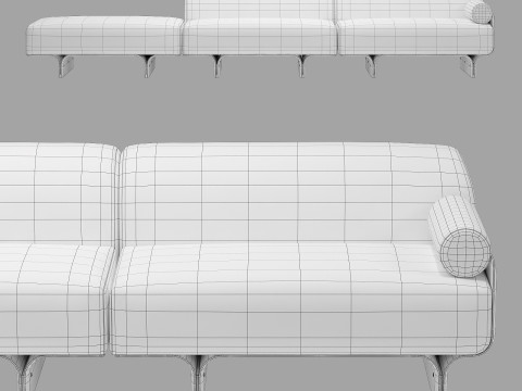 Gallotti and radice stami sofa plus composition 1 3D Model