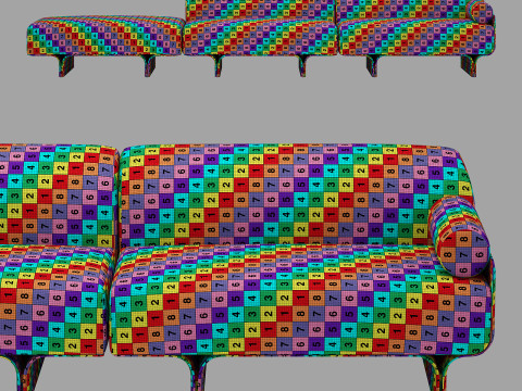 Gallotti and radice stami sofa plus composition 1 3D Model