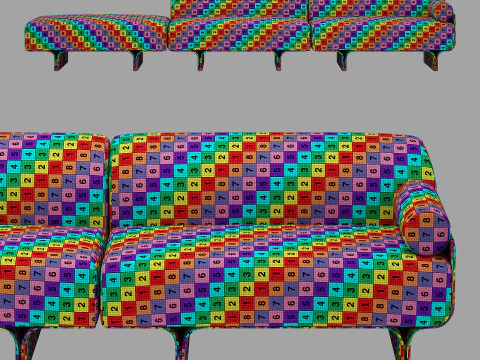 Gallotti and radice stami sofa plus composition 1 3D Model