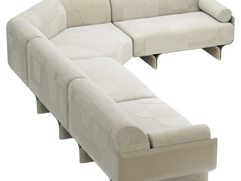 Gallotti and radice stami sofa plus composition 2 3D Model