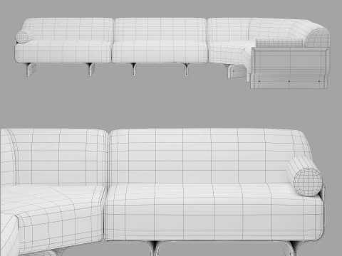 Gallotti and radice stami sofa plus composition 2 3D Model