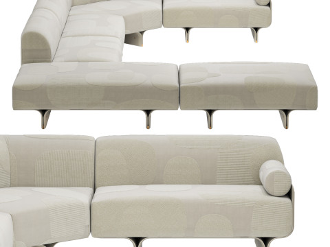 Gallotti and radice stami sofa plus composition 3 3D Model
