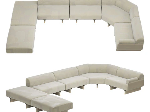 Gallotti and radice stami sofa plus composition 3 3D Model