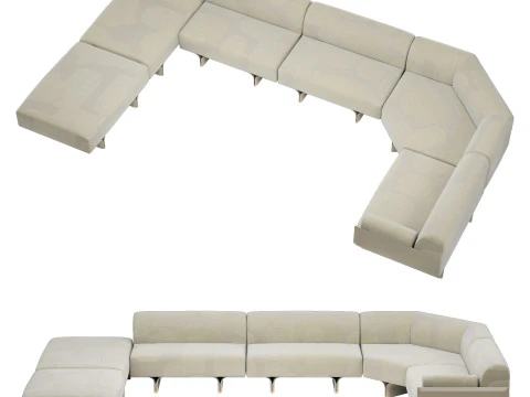 Gallotti and radice stami sofa plus composition 3 3D Model