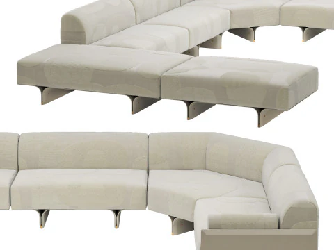 Gallotti and radice stami sofa plus composition 3 3D Model