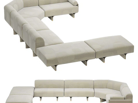 Gallotti and radice stami sofa plus composition 3 3D Model