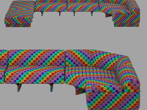 Gallotti and radice stami sofa plus composition 3 3D Model