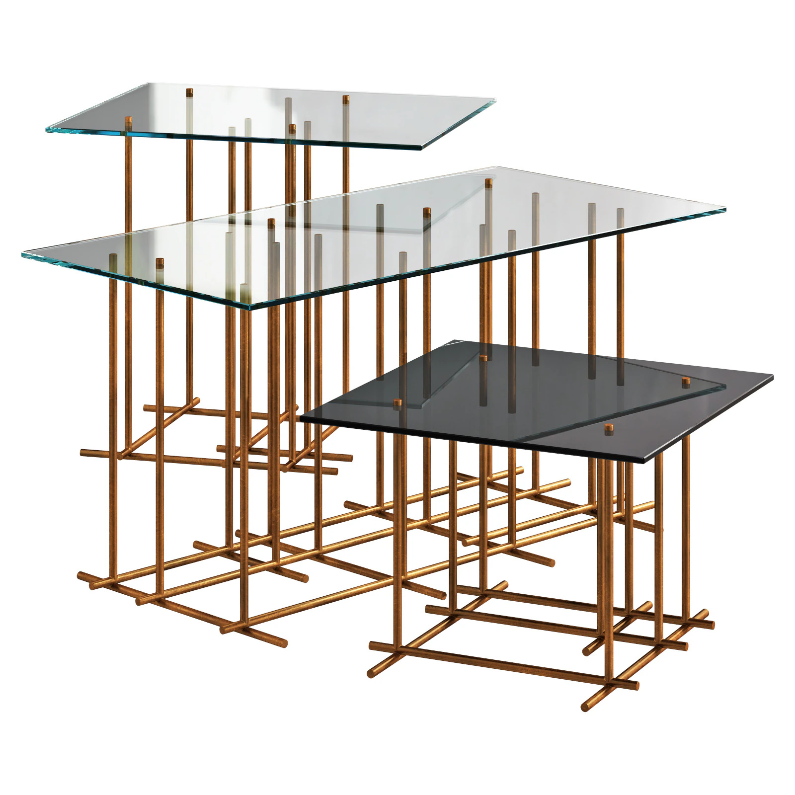 Gallotti and radice tetris coffee tables set 1 3D Model .c4d .max .obj .3ds .fbx .stl .blend