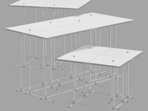 Gallotti and radice tetris coffee tables set 1 3D Model