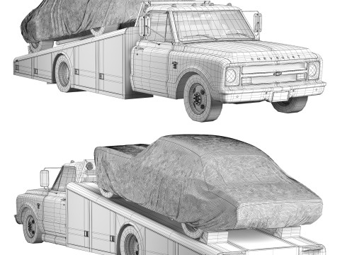 Chevrolet C30 1967 ramp truck 3D Model