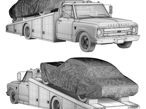 Chevrolet C30 1967 ramp truck 3D Model