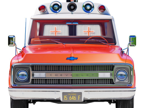 Chevrolet suburban 1970 ambulance 3D Model