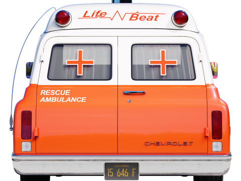Chevrolet suburban 1970 ambulance 3D Model
