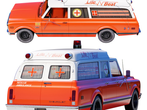 Chevrolet suburban 1970 ambulance 3D Model