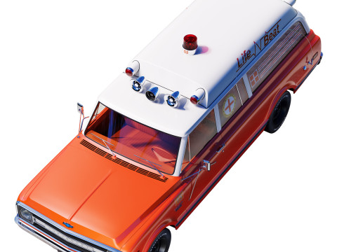 Chevrolet suburban 1970 ambulance 3D Model