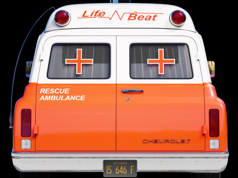 Chevrolet suburban 1970 ambulance 3D Model