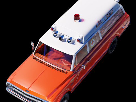 Chevrolet suburban 1970 ambulance 3D Model