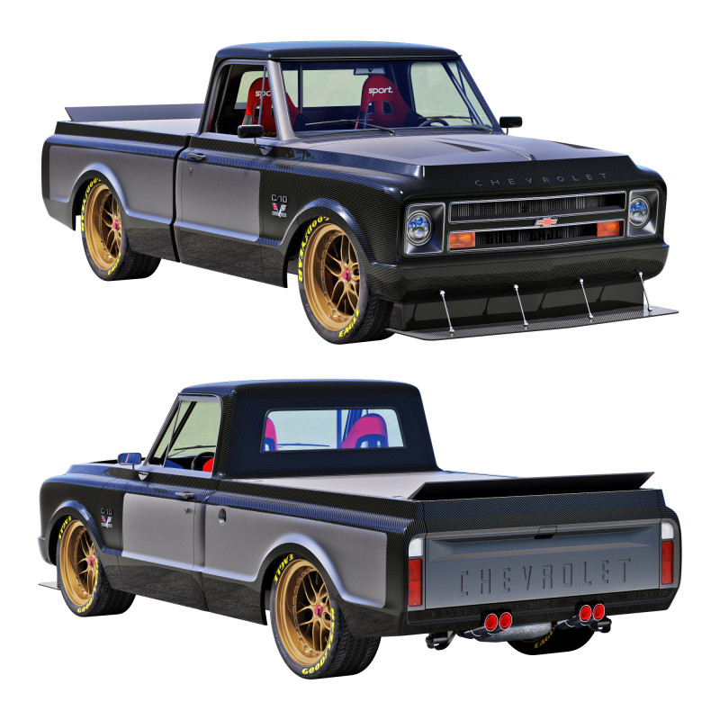 Chevrolet C10 1967 racing Model 3D .c4d .max .obj .3ds .fbx .stl .blend 