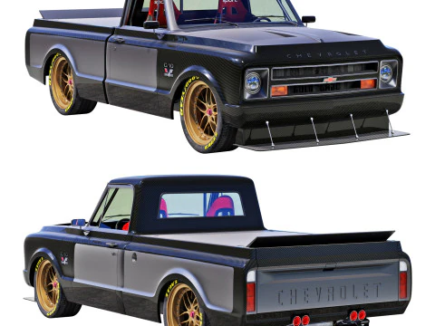 Chevrolet C10 1967 corrida Modelo 3D