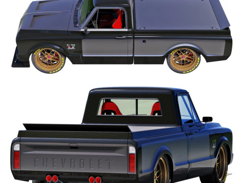 Chevrolet C10 1967 racing 3D Model