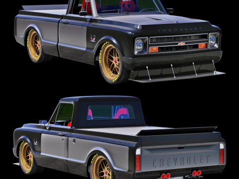Chevrolet C10 1967 racing 3D Model