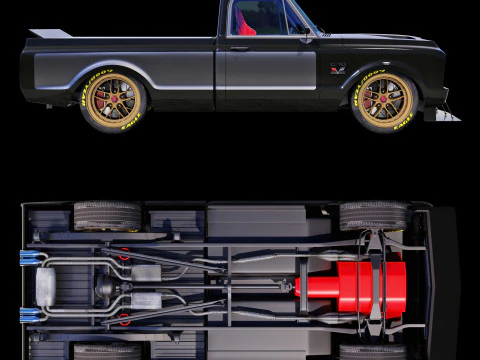 Chevrolet C10 1967 racing 3D Model