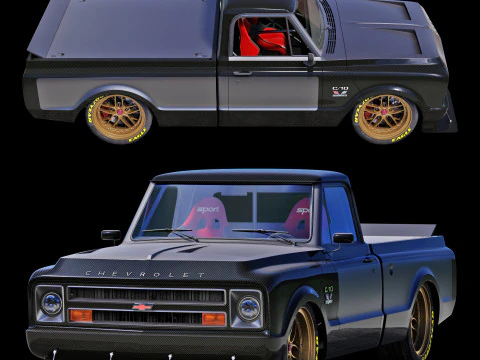 Chevrolet C10 1967 racing 3D Model