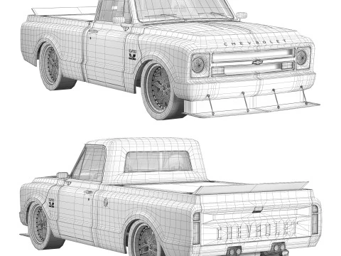 Chevrolet C10 1967 racing 3D Model