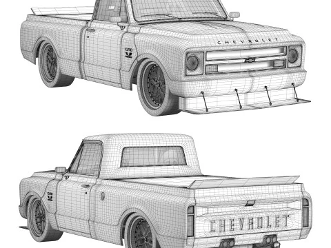 Chevrolet C10 1967 racing 3D Model