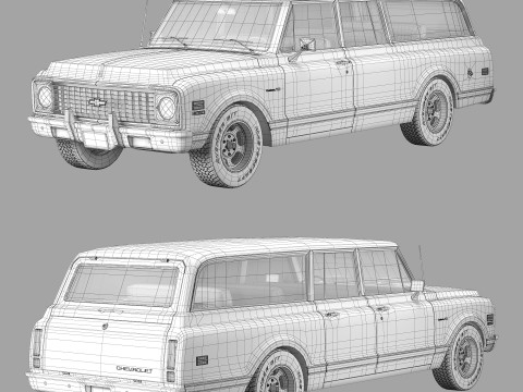 Chevrolet suburban 1972 3D Model