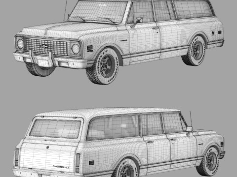 Chevrolet suburban 1972 3D Model