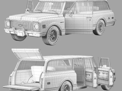 Chevrolet suburban 1972 3D Model