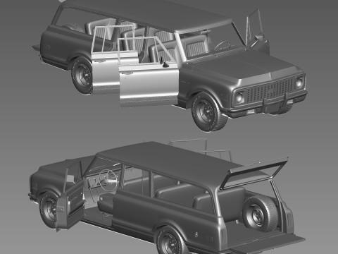 Chevrolet suburban 1972 3D Model
