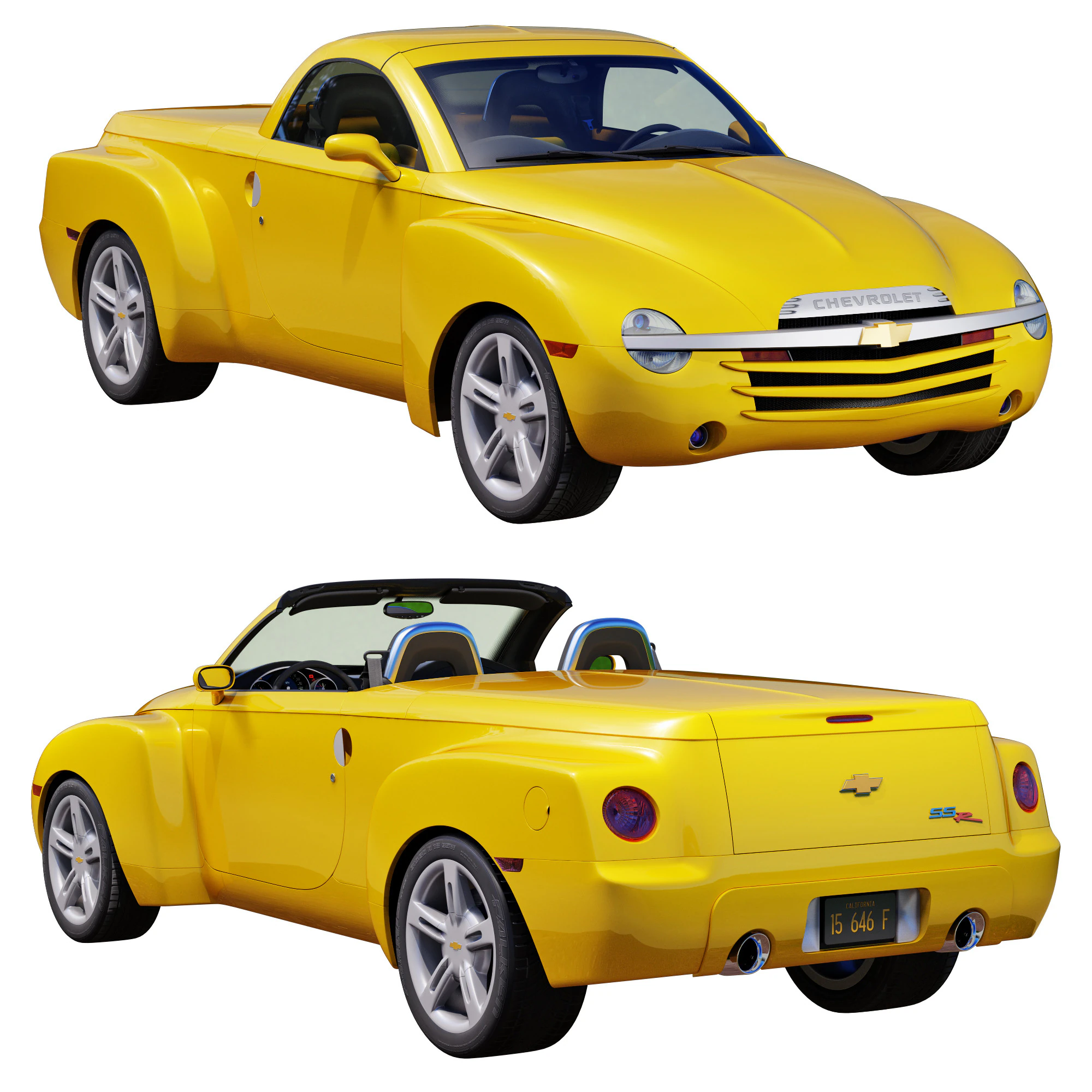 Chevrolet SSR 3D Model .c4d .max .obj .3ds .fbx .stl .blend 
