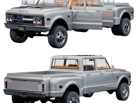 GMC 2500 crew cab 1968 Model 3D