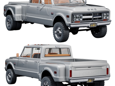 GMC 2500 crew cab 1968 Model 3D