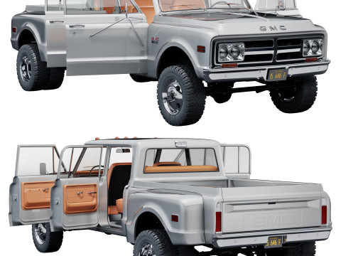 GMC 2500 crew cab 1968 Model 3D