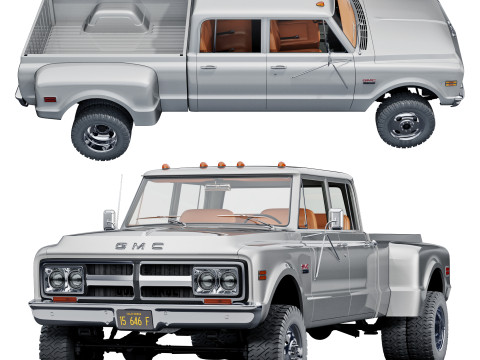 GMC 2500 crew cab 1968 Model 3D