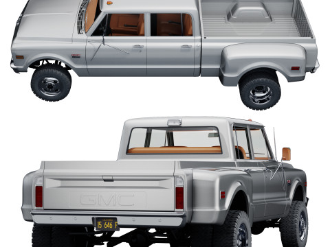 GMC 2500 crew cab 1968 Model 3D