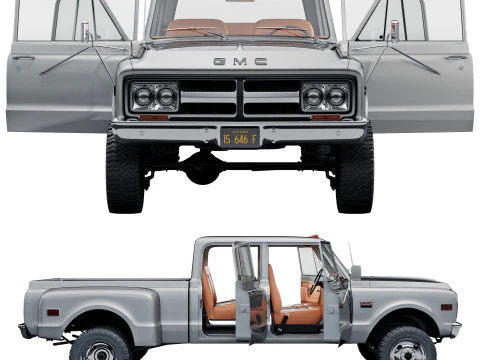 GMC 2500 crew cab 1968 3D Model