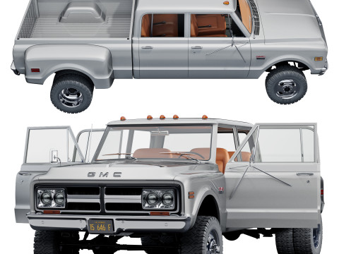 GMC 2500 crew cab 1968 Model 3D