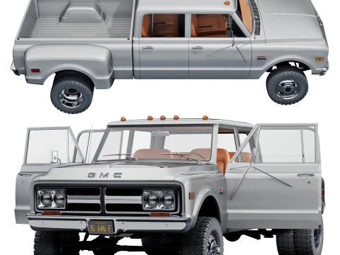 GMC 2500 crew cab 1968 3D Model