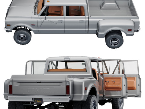 GMC 2500 crew cab 1968 Model 3D