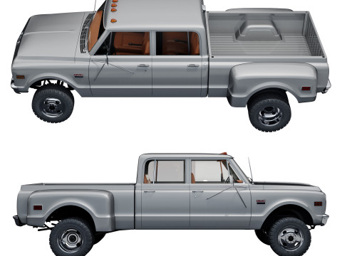 GMC 2500 crew cab 1968 Model 3D
